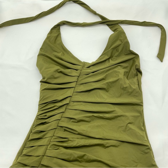 XS Victoria's Secret One Piece Halter Swimsuit Extra Small Olive Green - Picture 5 of 9